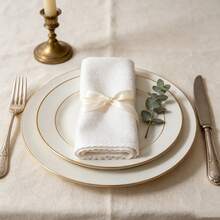 1/2/6pcs Premium Jacquard White Embossed Napkins, Suitable For Weddings, Valentine's Day And Home Decor - White - View 1