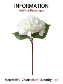 18/9/1pc White Artificial Hydrangea, Suitable For Wedding, Bridal Bouquet, Home Room Decor, Autumn Styling, Halloween, Party, Bedroom, Bathroom, Tabletop Decoration, Outdoor Scene, Back To School Theme, Wall Decor And Office - Multicolor - View 10