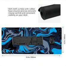 Alas Mouse Gaming Biru Ukuran Besar XXL Strata Liquid Desk Mat Alas Mouse Gaming Karet Anti Selip Alas Keyboard Komputer Alas Mouse Besar untuk Gamer, Alas Mouse Gaming Ukuran Besar, Cocok Sebagai Hadiah Ulang Tahun dan Liburan - View 4