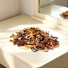 456 Pcs Mixed Brown Disposable Hair Ties, Simple Versatile Hair Bands, Non-Damaging Hair Accessories For Daily Ponytail - Mixed Coffee Color - View 5