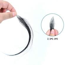 Unisex Front Hairline Bangs & Sideburns Hair Piece, Invisible Bald Spot Cover Hair Patch For Men - Black - View 12