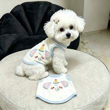 1PC Cute Pet Tank Top Soft Breathable Dog/Cat Cartoon 3D Elephant Ear Sleeveless T-Shirt Suitable For Spring And Summer Teddy Poodle And Other Small And Medium Sized Pet Clothes - White - View 8
