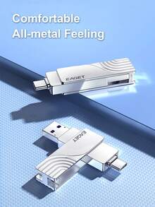 High‑Speed USB3.2 Type‑C Flash Drive EAGET 360 Degree Rotatable Metal OTG Pen Drive Up To 120MB/S For Mobile Phone Desktop Notebook - View 11