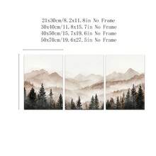 1pc/3pcs Abstract Forest Mountain Wall Art, Modern Minimalist Foggy Landscape Poster Prints, Neutral Nature Wall Art, Pine Forest Prints, Rustic Cabin Decor, Nature Posters, Framed/Frameless - Landscape - View 6