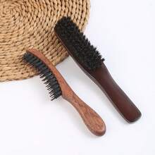 1/3pcs Boar Bristle Hair Brush, Soft And Firm, Smooths Frizz, Creates Silky Hair, Easy To Style, Unisex Wooden Handle Hair Comb, Essential For School And Travel, Perfect Gift For Birthday And Graduation Season - Multicolor - View 2