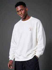 Men's Sweatshirt, Autumn Tree Of Life Pattern Crew Neck Sweatshirt, Casual Versatile Everyday Wear - White - View 1