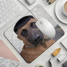 Funny Pot Lid Head Horse Dog Square Mouse Pad, Humorous Cool Dog Portrait Expression Pattern Design, Eye-Catching Desktop Decoration Protective Pad, Rubber Anti-Slip Locked Edge Office Pad, Small Size Suitable For Laptop, Desktop Computer Gaming, Office, Daily Use - View 4