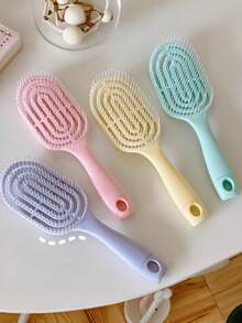 1pc Long Handle Women's Comb, Anti-Static, Wet & Dry Use, Volumizing Massage Comb, Curly Hair Comb, Styling Comb, Home Use - Multicolor - View 4
