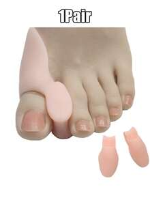 1 Pair Soft Toe Separators, Unisex Silicone Toe Spacers, Suitable For Night And Home Use, Cushioned Insoles, Hand Wash Only, Long-Lasting Comfortable Foot Care, 1pc - Multiple Styles - View 12