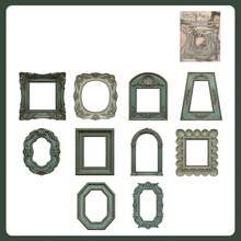 10pcs Hollow Classical Frame Stickers, Vintage Creative Aesthetic Decals, DIY Decoration Collage Craft Supplies, Holiday Gift, Personalized Scrapbook School Stationery - W.P. - View 13