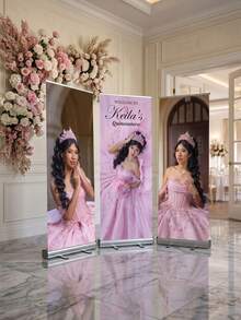 1pc - Customized Banner, Personalized Photo Polyester Banner, Outdoor Activity And Front Porch Decor Background, Suitable For Weddings, Birthdays And General Events, Perfect For Christmas, Thanksgiving And Various Celebrations, Customizable Background Printing, Suitable For Rooms, Gardens, Fences, Etc., Perfect Party Decoration For Any Occasion, Multi-Functional, Customizable, Suitable For Valentine's Day, Mother's Day, Father's Day, Graduation, Wedding, Housewarming, Creating A Warm Atmosphere, Autumn Decor - Multicolor - View 1