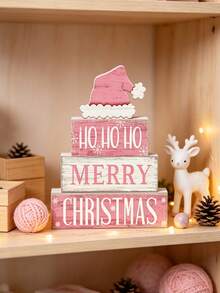 4pcs Christmas Desktop Pink Decor Set, Christmas Multi-Layer Tray, Classic Style, Suitable For Home Dining Table, Scene Arrangement, Holiday Decoration, Room Decor, Home Decor, Theme Party Decor, Christmas Home Decor - Multicolor - View 7