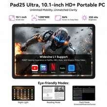 Pad 25 Ultra 5G Android Tablet, 10.5‑Inch Large HD Display Screen, Powerful Snapdragon Processor Chip, 16GB+1TB Massive Internal Storage, Premium High‑Performance Global Version Android Tablet For Entertainment Gaming Office Daily Use - Purple - View 8