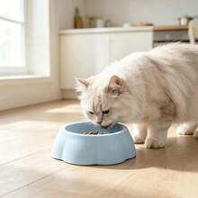 1pc Thick Anti-Tip Non-Slip Single Pet Bowl, Macaron Cute Cat & Dog Food Bowl, Cream Color - 100ml - View 2