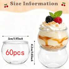 Transparent Round Sphere Small Cup, Minimalist Smooth Body With Clear Texture, Suitable For Desserts, Yogurt, Oatmeal, Jam And Snacks, Perfect For Family Gatherings, Party Platters, Bakery Displays, Compact And Versatile, Stackable Storage Space-Saving, Great For Daily Food Presentation - Transparent - View 12