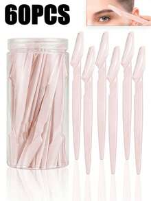 30pcs Light Pink Eyebrow Razor & Shaver Set, Eyebrow Trimmer, Exfoliating & Grooming Tools, Body Hair Removal Trimmer, Women Eyebrow Shaping Kit With Long Handle Blades And Precision Guards, Suitable For Home Or Travel - Light Pink - View 13
