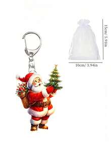 Santa Claus Series Pattern Keychain, Multiple Styles Available, Party Pendant, Multi-Functional Keychain Decoration, Phone Charm, Backpack Charm, Key Charm, Car Charm, Party Fashion Accessory, Fun 2D Acrylic Accessory, Suitable For Backpack, Bag, Car Key Charm And Daily Use, Great Choice For Couple Gift, Party Supplies, Christmas, Halloween Gift - Multicolor - View 15
