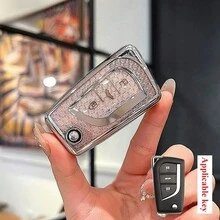 1pc TPU Material Car Key Cover, 3-Button Dedicated Key Case For New Corolla, New Reiz, RAV4 Models - A - View 12