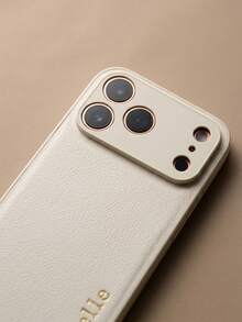 個性化客製字母手機殼，相容 iPhone 18 17 16 15 14 13 Pro Max Plus Air，3D 壓紋奢華荔枝紋 PU 皮革保護套，理想禮物 - 白色 - 查看 7