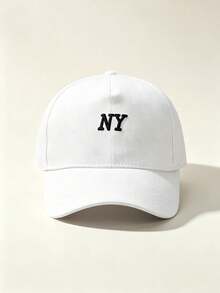 1pc NY Letter Embroidered Baseball Cap Structured Hard Crown Adjustable Cotton Casual Sports Sun Hat For Men Women - Multicolor - View 6