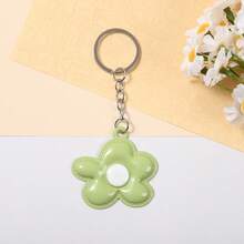Small Fresh Bright PVC Flower Keychain Simulation Stitching Small Flower Pendant Cute Bag Hanging Decoration Keychain - Multicolor - View 11