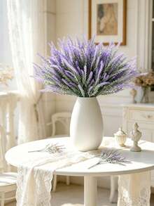 3/20pcs Artificial Lavender Flower Bouquet, Suitable For Autumn Wedding Vase, Home Dining Room And Bedroom Decor, Holiday And Birthday Party, Outdoor Garden Decoration, Autumn Decor And Halloween Fun Arrangement - Purple - View 2