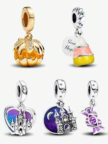 1pc Minimalist Fashion Halloween Pendant Bead, Suitable For Handmade DIY Bracelets, Necklaces And Other Jewelry, Perfect Gift For Women - Gold and Silver - View 1