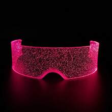 1 Pair Cyberpunk Style LED Luminous Glasses - 7 Color Modes, Hexagonal Lenses, Glowing Party Goggles Suitable For Cosplay, Dance Performance And Holiday Events, Costume Accessories. Futuristic Appearance Glasses For Ladies, Suitable For Night Out, Music Bar, KTV, Birthday Party - Flat Top Design, Integrated Luminous Lenses, Party Decorations, Group Photography, Party Props. - Multicolor - View 20