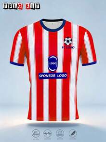 Personalized Custom Madrid Men's Football Jersey & Youth Lightweight Soft & Match, Competition, Casual Wear & Gift & Spain - Red - View 3