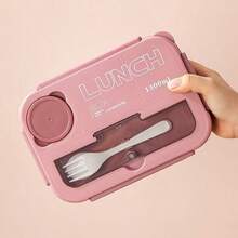 Korean Student Divided Portable Lunch Box, Outdoor Picnic Plastic Lunch Box, Microwave - Multicolor - View 9