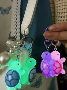 Cute Cartoon Turtle Keychain, Sweet Gift For Friends Or Couples, Colorful Cute Keychain, Backpack Pendant Accessory, Acrylic Turtle Keychain - Animal Pendant, Durable Clip, Back To School Season Supplies, Novel Birthday Gift, Holiday Accessory, Decorative Music Keychain Suitable For Bags And Keys, Back To School Gift, Teacher Gift - Multicolor - View 3
