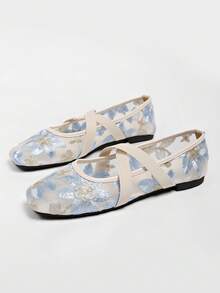 Plus Size Women's 41-43 Flat Wide Fit Slippers, Suede Leather Outdoor Slides For Spring And Autumn - Blue - View 7
