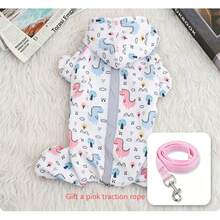 Waterproof Dog Raincoat Set, Including 1 Raincoat And Waterproof Drawstring, Available In Multiple Colors, Windproof And Waterproof, Fully Covered Design, Special Reflective Strip Double-Sided Design, Suitable For Dogs Of All Sizes - Pink - View 8