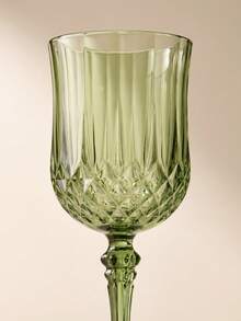 1pc Faceted Drinking Glass Set, Vintage Crystal Style Goblet, Elegant Long Stem Tableware, Suitable For Dining, Party, Wedding And Home - View 6