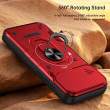 (Order & Follow Store To Get Free Lanyard) Military-Grade Shockproof Sliding Lens Protection Phone Case With Ring Stand + Hand Strap Phone Case / Compatible With Apple 18PROMAX/18PRO/17PROMAX/16promax Series Compatible With Samsung S26u Series Phone Case Compatible With Xiaomi 17 Series Compatible With Redmi Note15PRO Series Compatible With Honor 600 Series Compatible With Huawei Compatible With Google Compatible With Vivo Compatible With Motoedge70 60 50fusion/Compatible With Transsion - Purple - View 7