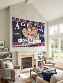 Customized 250th Anniversary American Flag - Customized Name, Customized Images, Independence Day Flag, Outdoor Courtyard Flag, Suitable For Parties, Outdoor Displays, Holiday Decorations, Customized Gifts, Indoor And Outdoor Decorations - Multicolor - View 3