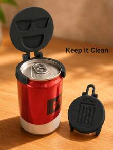 Portable Dust-Proof Sealed Lid For Cans, Suitable For Carbonated Drinks, Beer And Soft Drink Cans; Reusable, Hygienic Flip-Top Design, Fun Cartoon Style; Suitable For Kitchen, Home, Cafe, Restaurant, Party, Picnic And Travel Use. - Multicolor - View 7