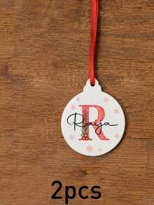 Custom Initial Christmas Ornament, Personalized Name Tree Decor, Festive Poinsettia Letter Design, Customized Holiday Hanging Decoration, Customizable Name Ornament, Christmas Tree Decor, Family Holiday Gift, Xmas Party Decor, Christmas Decoration - Style a - View 13