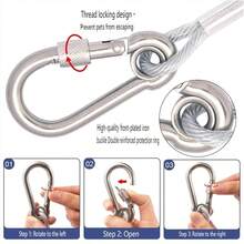 1pc Durable Stainless Steel Clothesline | Portable Laundry Drying Rope, Suitable For Indoor/Outdoor Use, Perfect For Camping, Bathroom And Dormitory, Pet Leash, Anti-Slip, Rust-Proof And Weather-Resistant, With Hook Accessories, Indoor/Outdoor Laundry Clothesline, Multi-Functional Steel Wire Rope - Multicolor - View 5