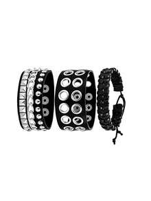 Xiacheng 1/3/4 Pcs Punk Rock Studded Bracelet, Biker Cuff | Black Leather, Adjustable Leather Cuff,Y2K Gothic, Wrap Bangle, Snap Button Gift For Halloween - Multicolor - View 7