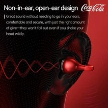 Earbud Nirkabel Klip Coca-Cola Resmi Berlisensi KC01, Desain Estetik Transparan, Baterai 12 Jam, Wireless 6.0, Kontrol Sentuh, Ringan & Portabel, Pilihan Hadiah Ideal - View 2