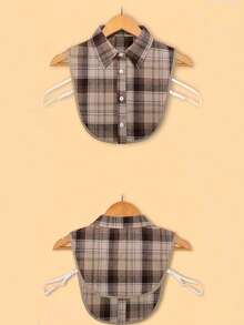 1pc Plaid Fake Collar For Women, Autumn/Winter Versatile Decorative Collar, Half-Shirt Style Sweater Inner Layer, Multi-Functional Casual Fake Collar - Multicolor - View 6