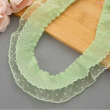 1# Double Layer Pleated Polka Dot Lace Mesh 5.5cm Women's Fabric Art Lace Ribbon Silk DIY Gift Wrapping Material - Multicolor - View 19