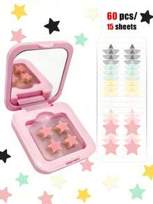60-Piece Cute Star Face Stickers - Cute Star Design, Photo Props, Deeply Loved By Young Women. Suitable For Party Decoration - Multicolor - View 4