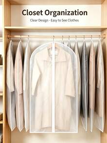 Clothing Dust Cover, 3D Dust Cover, Hanger Cover, Long Suit Fabric Hanging Storage Bag, Large Dry Cleaning Bag, Coat Transparent Waterproof Suit Cover, Clothing Storage, Dust-Proof Suit Hanging Bag - Multicolor - View 8