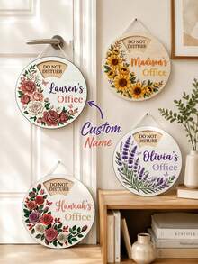 Personalized Custom Name Office Status Rotating Indicator Sign, Wooden Do Not Disturb Hanging Sign, Work Door Decor, Desk Ornament, Teacher Classroom Door Sign, Gift For Boss And Colleagues - Multicolor - View 3