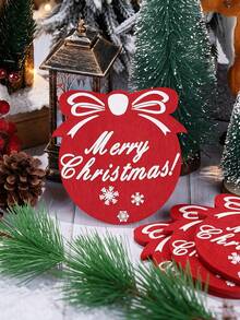 Set Of 8 Christmas Table Decorations With Heat-Resistant Pads, Thick Felt Material For Non-Slip Tableware, Merry Christmas Absorbent Coasters, Perfect Holiday Table Decor - Multicolor - View 4
