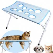 Foldable Pet Grooming Table With Grooming Hammock, Cat And Dog Bathing Rack, Quick-Dry Mesh Nail Trimming And Hair Brushing Stand, Suitable For Small And Medium Pets - one-size - View 3