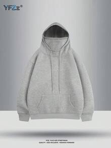Men's Spring/Autumn Minimalist Fashion Solid Color Versatile Comfortable Soft Skin-Friendly Outdoor Casual Hooded Sweatshirt - Grey - View 1