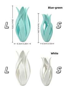 1/2pcs Twisted Petal Hollow Design Vase, Minimalist High-End Artistic Flower Vessel, Multi-Color Options, Desktop Display Decor, Dried Flower Reed Fresh Flower Arrangement Container, Bedroom Living Room Home Decoration - Twisted Petals - View 10
